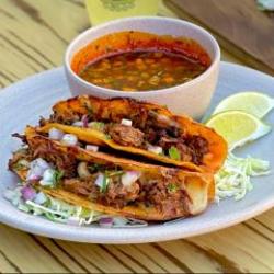 Birria Crusty Queso Tacos